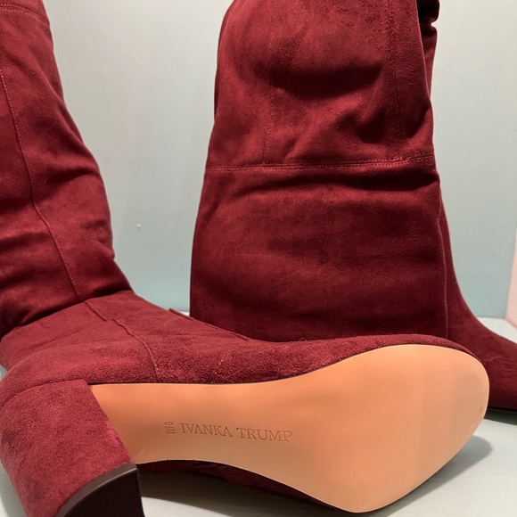 Ivanka Trump | Shoes | Ivanka Trump Saffri Over The Knee  Ivanka Trump Rylee Block-Heel Over-The-Knee Boots Dark Red Burgundy Sz 9.5 - NIB